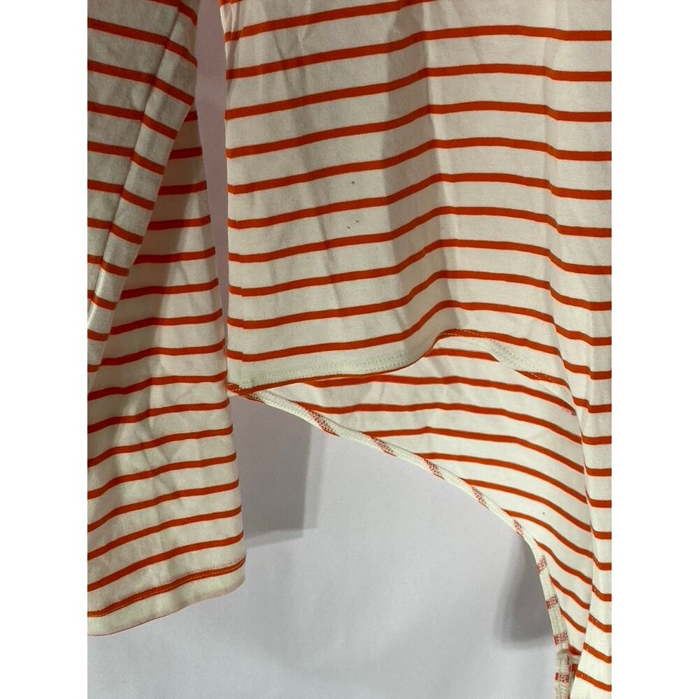 ON 34TH Women's Orange-White Striped Scoop-Neck Long Sleeve Bodysuit SZ L - Picture 5 of 11